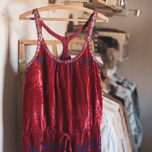 Vintage Free People - Roman Style Velvet Burnout & Sequin Top